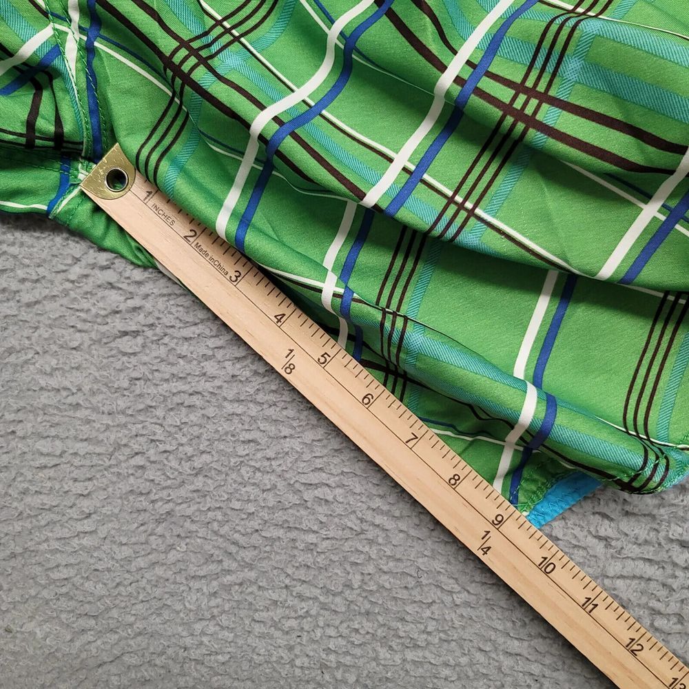 Freeworld Shorts Mens 36 Green Cargo Boardshorts Swim Plaid Outdoors Drawstring - Picture 7 of 9
